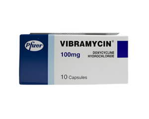 VIBRAMYCIN 100MG 10 CAPS.