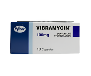 VIBRAMYCIN 100MG 10 CAPS.