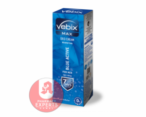 Vebix Max Alcohol Free Deodorant Cream for Men "Blue Active. Long Lasting Effect" 25 ml